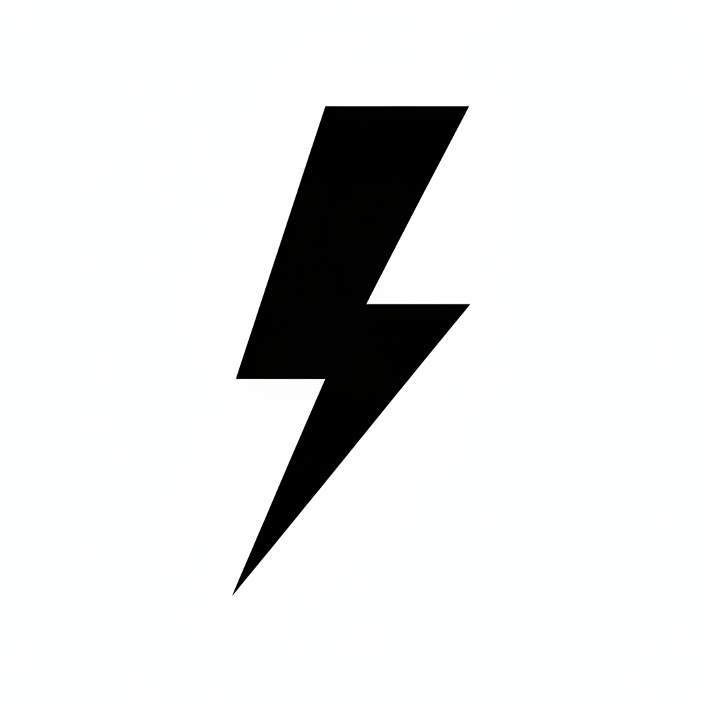 Energy Symbol Black on White
